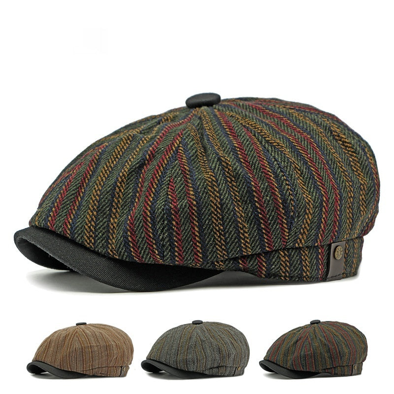 Mode Vintage bande hommes et femmes Beret