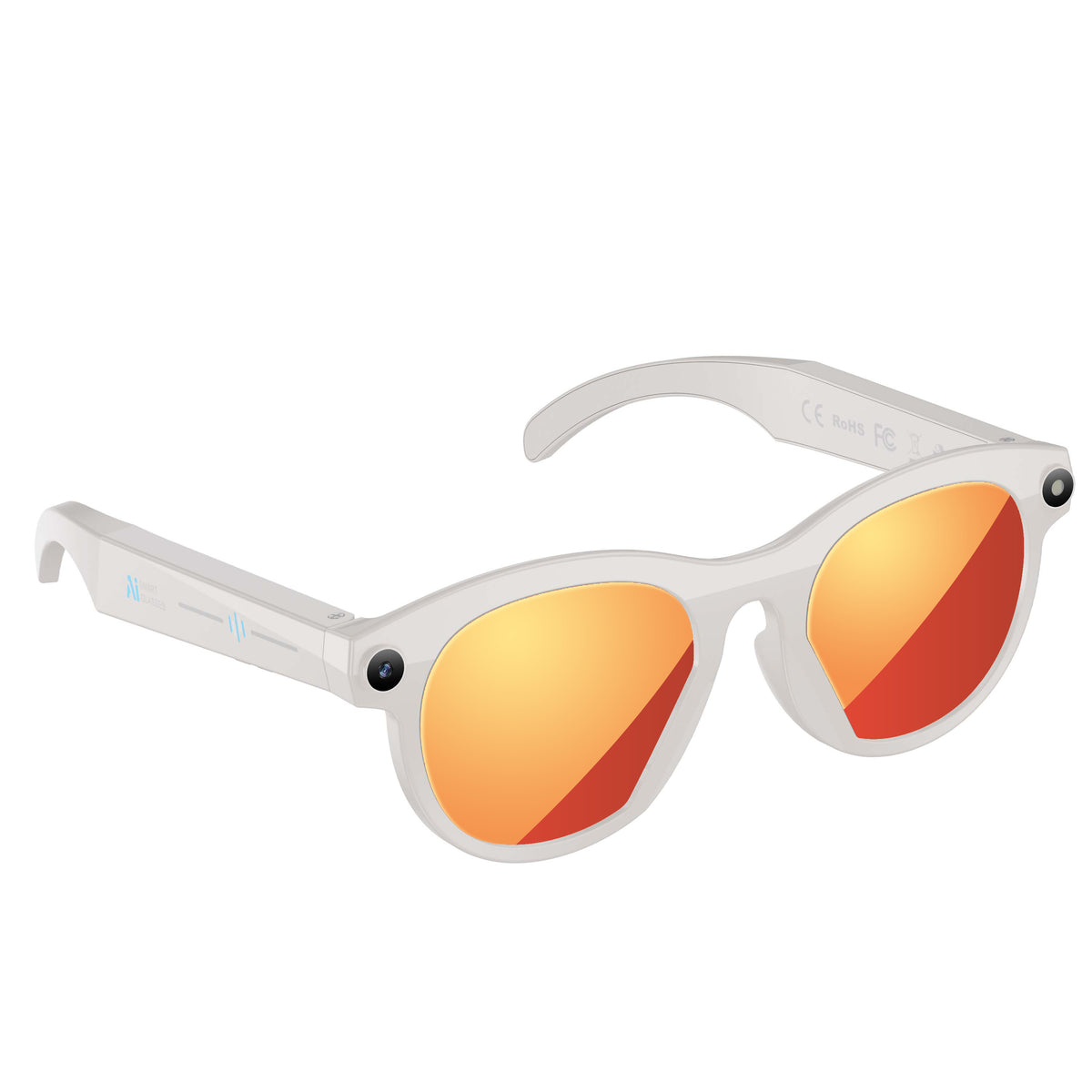 Lunettes intelligentes 2MP AI avec caméra Lunettes de soleil Bluetooth pour la traduction d'appel de musique M88