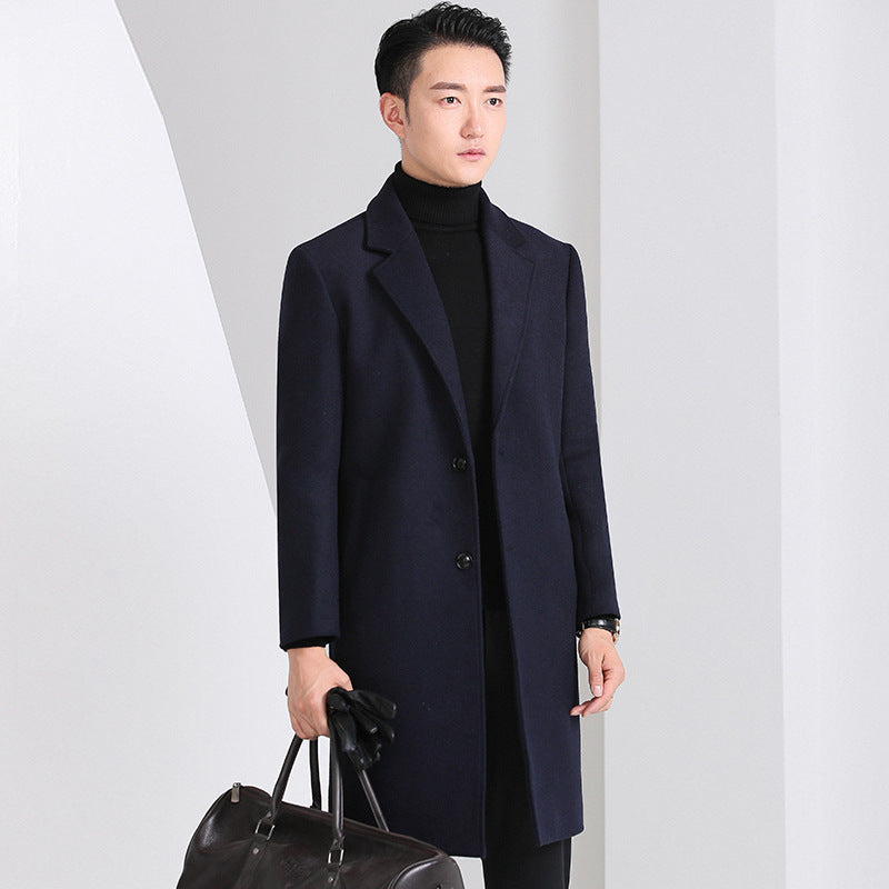 Manteau de laine mi-longueur pour hommes