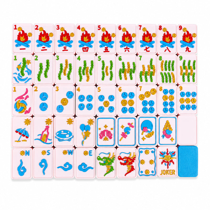Ensemble de Mahjong américain inspiré de plage 160PCS