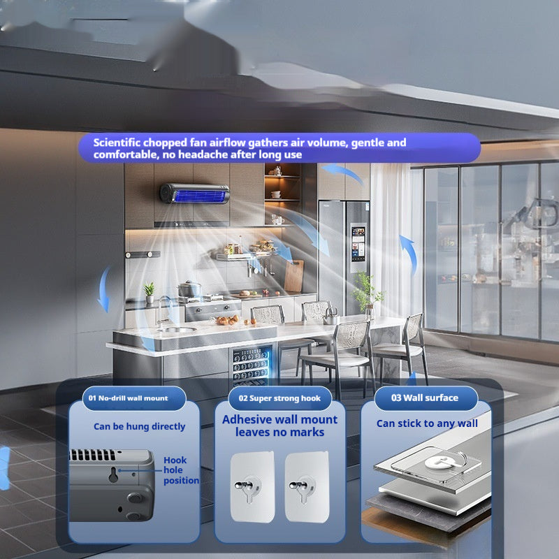 Ventilateur mural sans punch pour cuisine maison salle de bains et toilettes