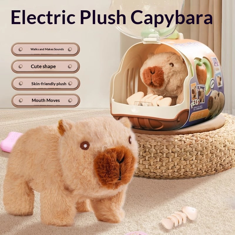 Jouet de poupée Capybara électrique pour enfants marchant et parlant en peluche