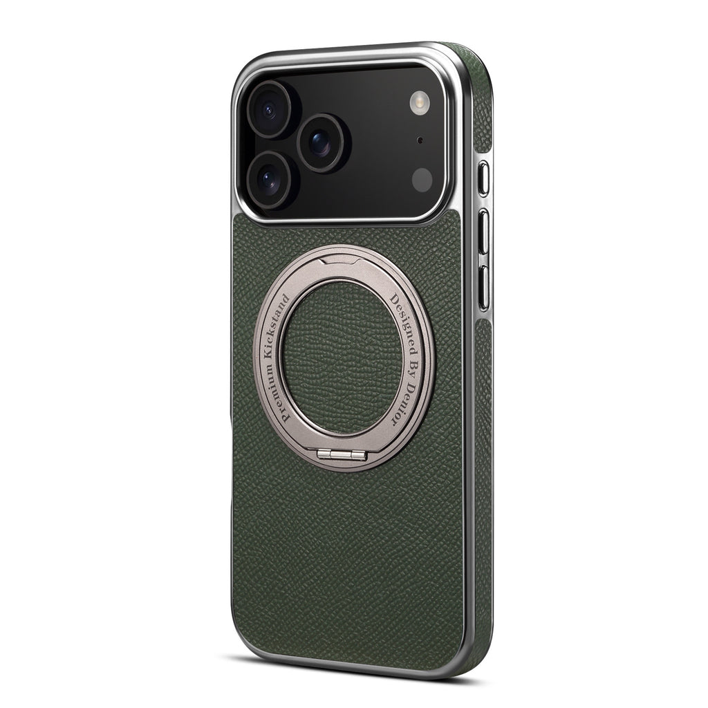 Boîtier de téléphone magnétique en cuir véritable denior