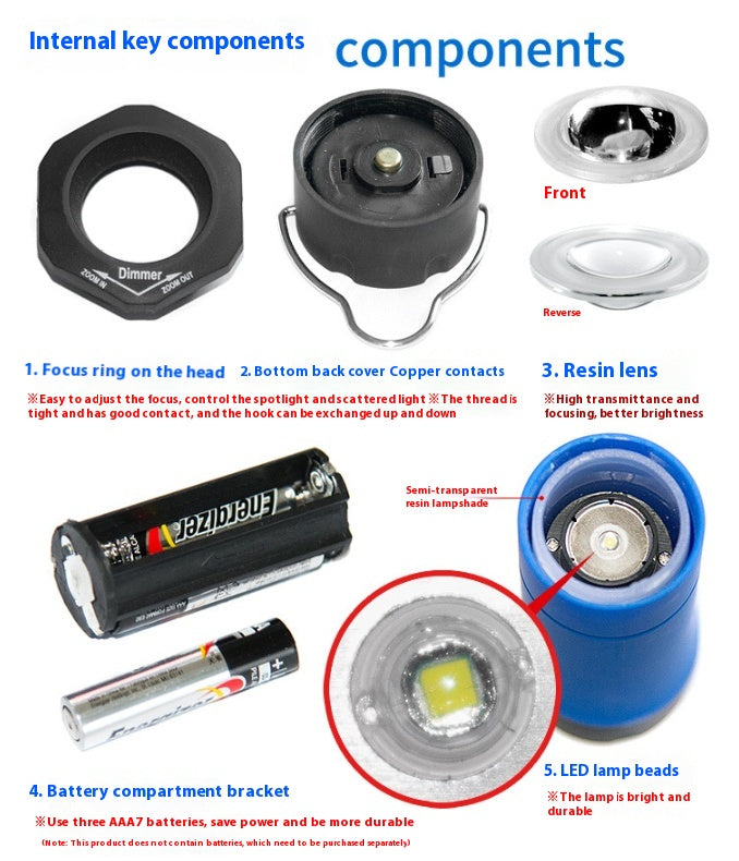 Luminaire de poche à LED robuste d'extérieur Tente Camping Tente Lumière