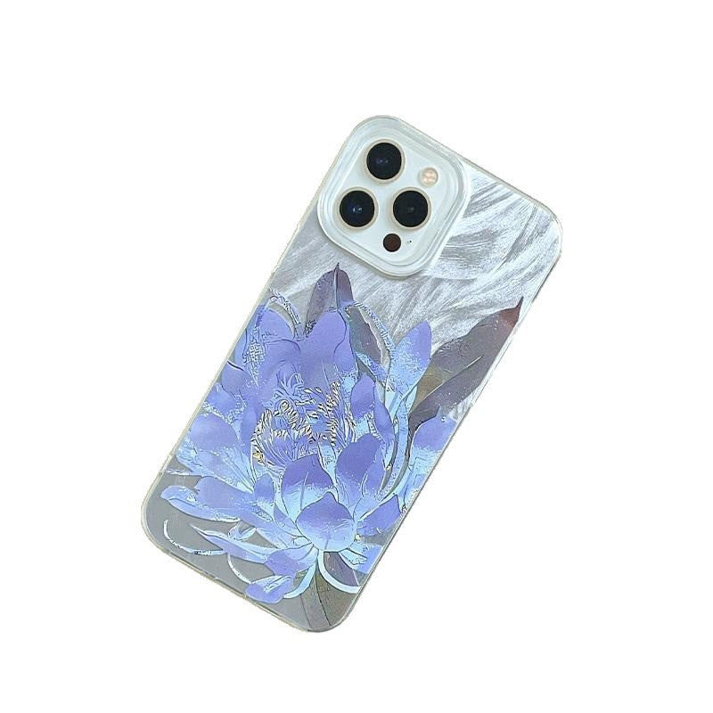 Lotus Bleu Léger Luxury Senior Fairy Étui téléphonique tout compris