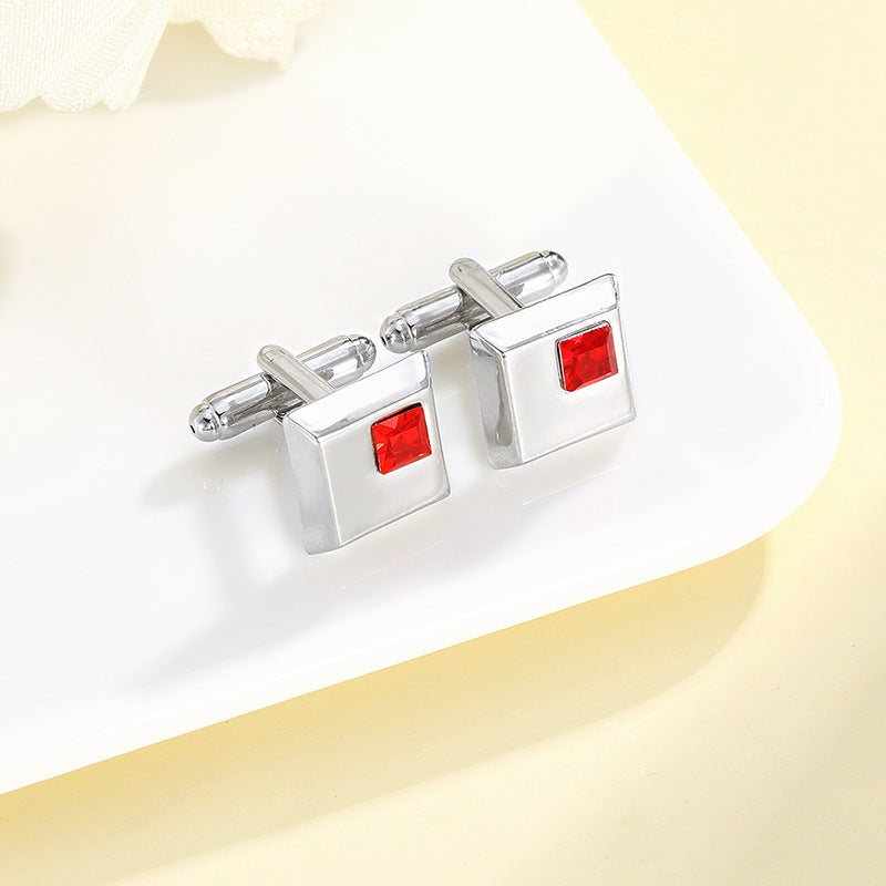 Alliage Spot Drill Mode Men's Square Cufflinks