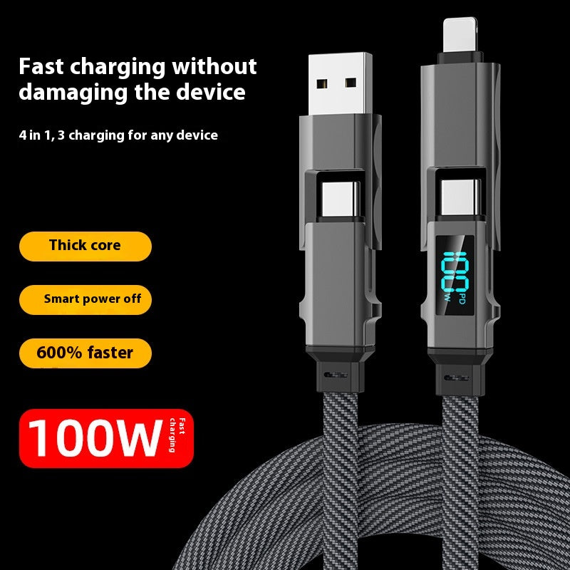 Écran numérique Câble de recharge quatre en un Câble de données deux en deux