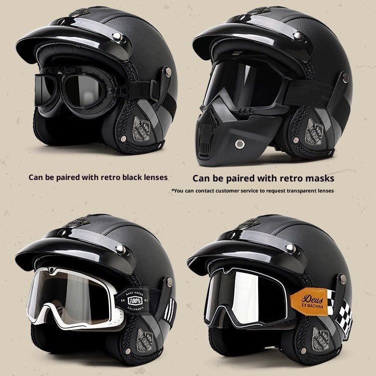 Casque de moto 3C Certifié voiture électrique rétro