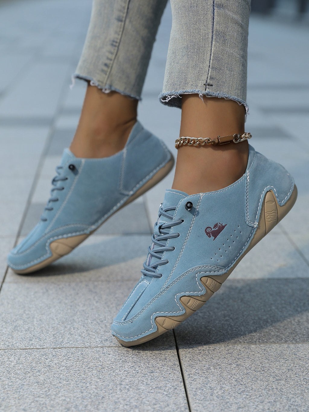 Chaussures antidérapantes en cuir pour femmes