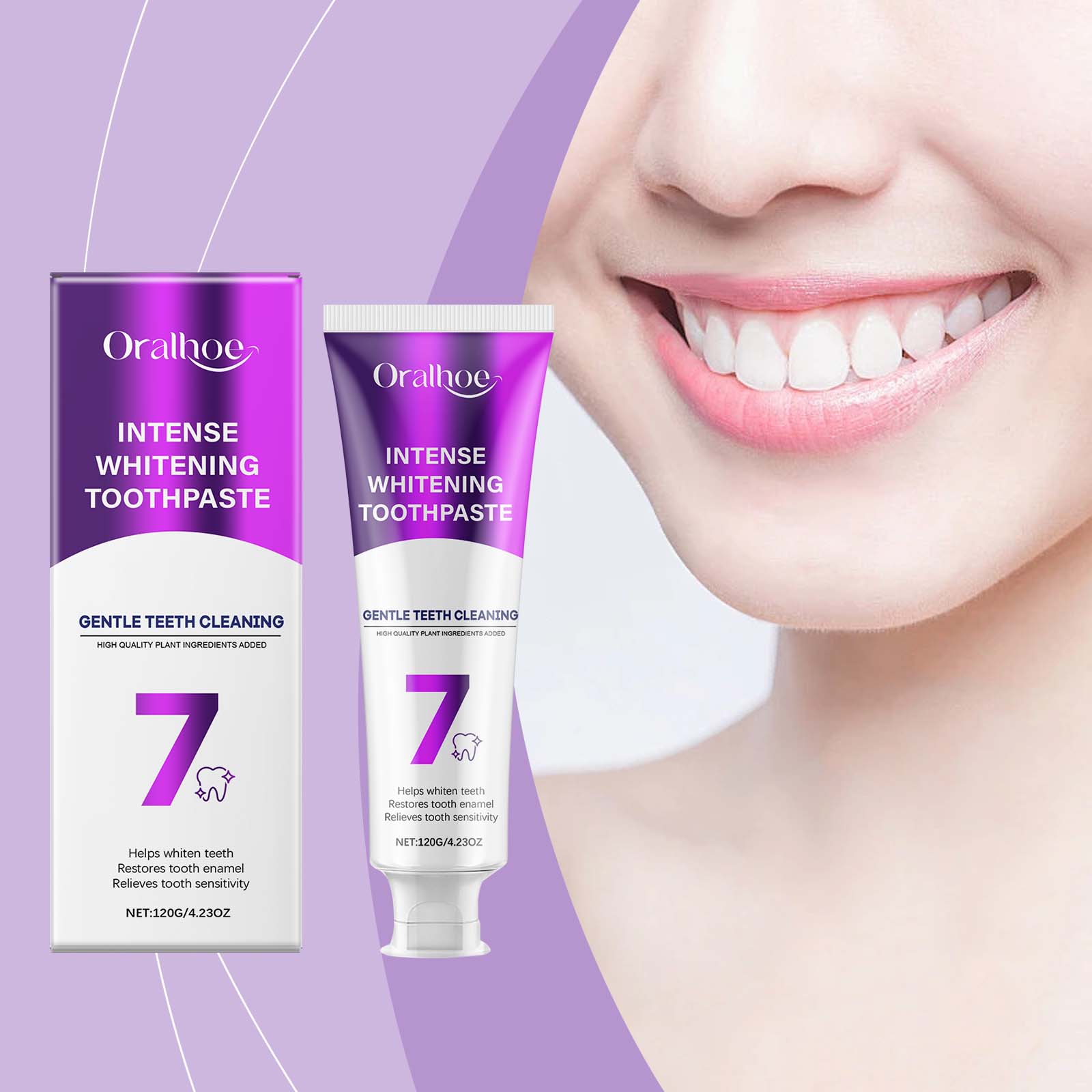 Suppression des taches de dents Blanc vif Dentifrice 120g 1box
