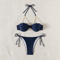 Bikini de vacances à la plage sexy deux-pièces à col d'haltère