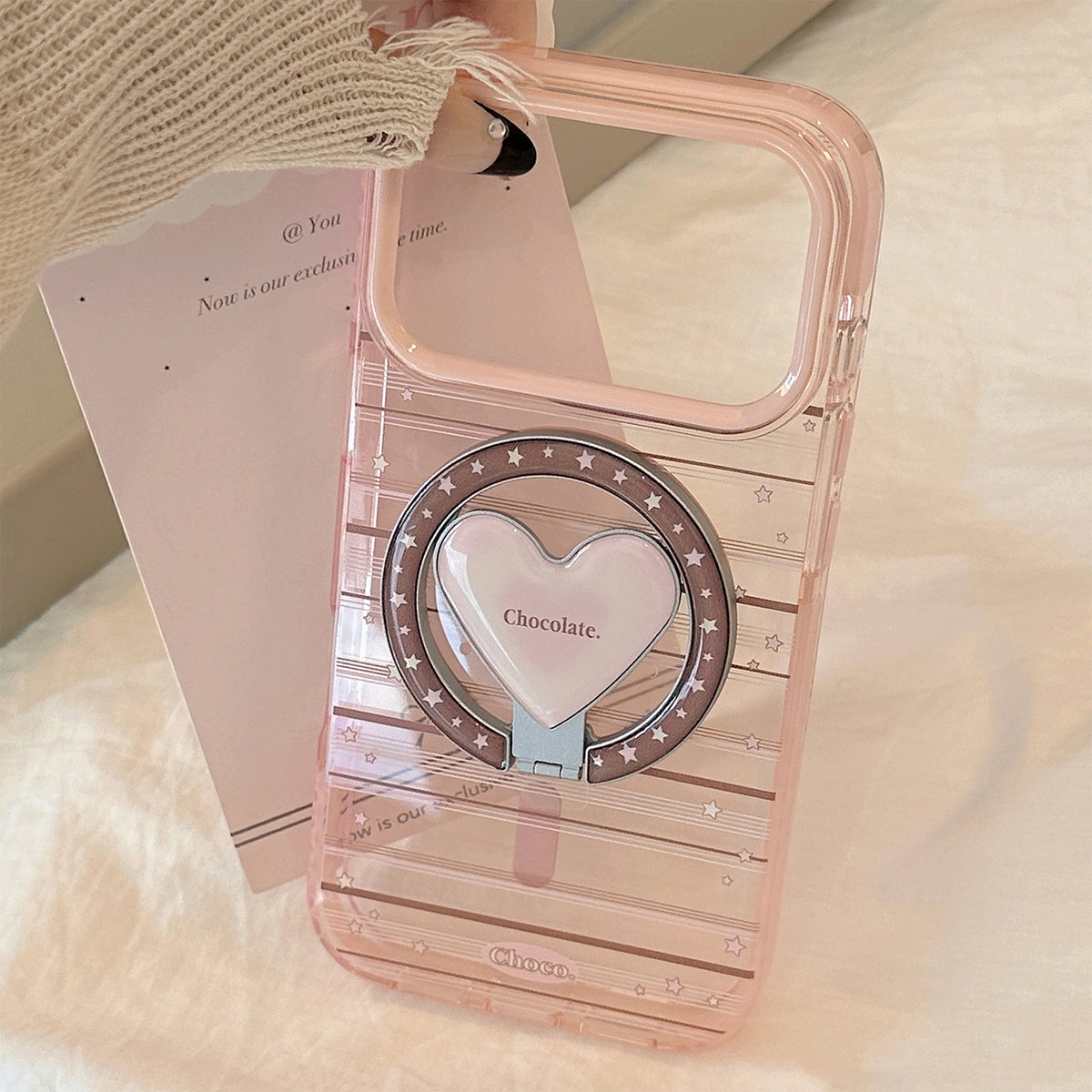 Magnetic mount compatible with pinkish-brown scratched phone cases
