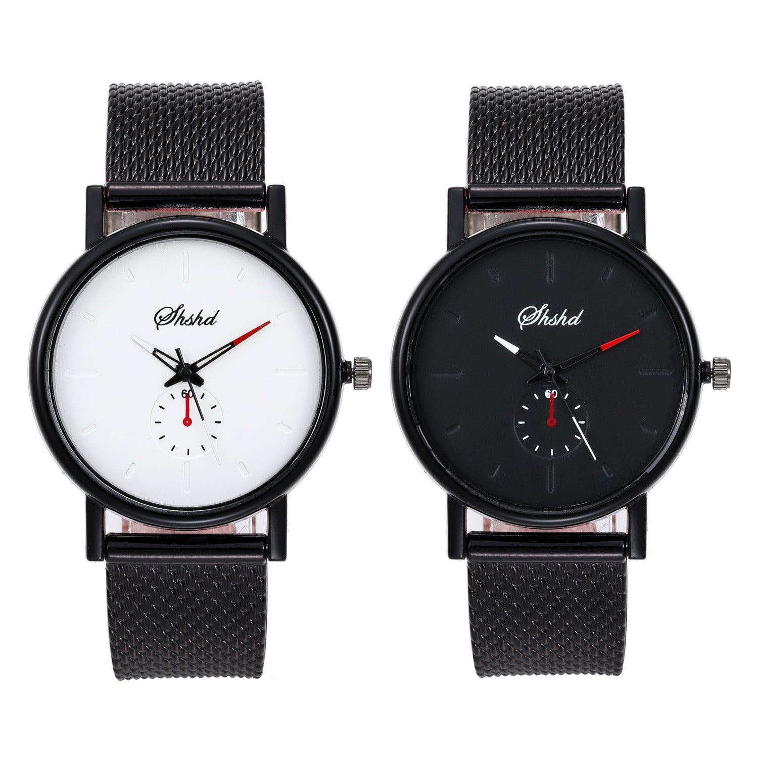 Mesh Ceinture en acier tissé Montre Quartz
