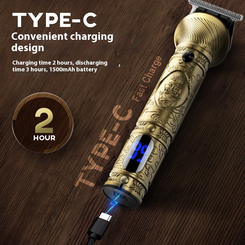 Clipper électrique multifonctions Clipper cheveux Retro Clipper électrique tête d'huile sculptée