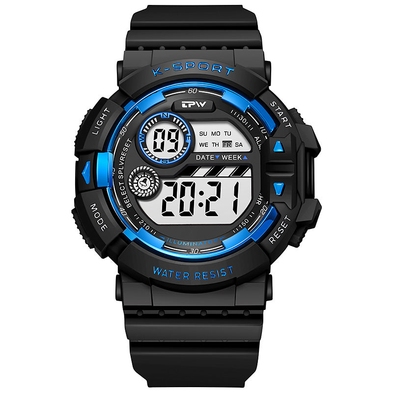 Lumineux Multifonctionnel Étudiant Sports Montre électronique étanche pour enfants