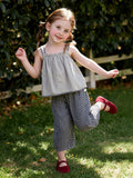 Filles Plaid Suspender Top et Bloomer Pantalons Deux-Piece Set