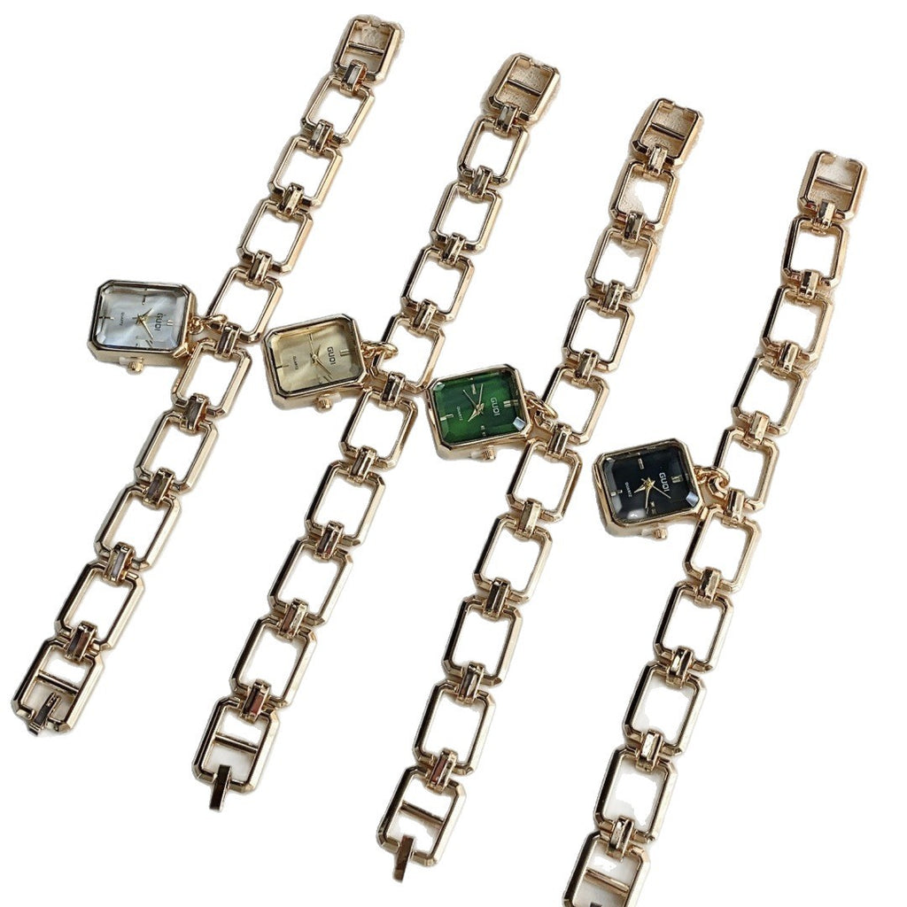 Femmes Montre décorative avec pendentif carré et style bracelet