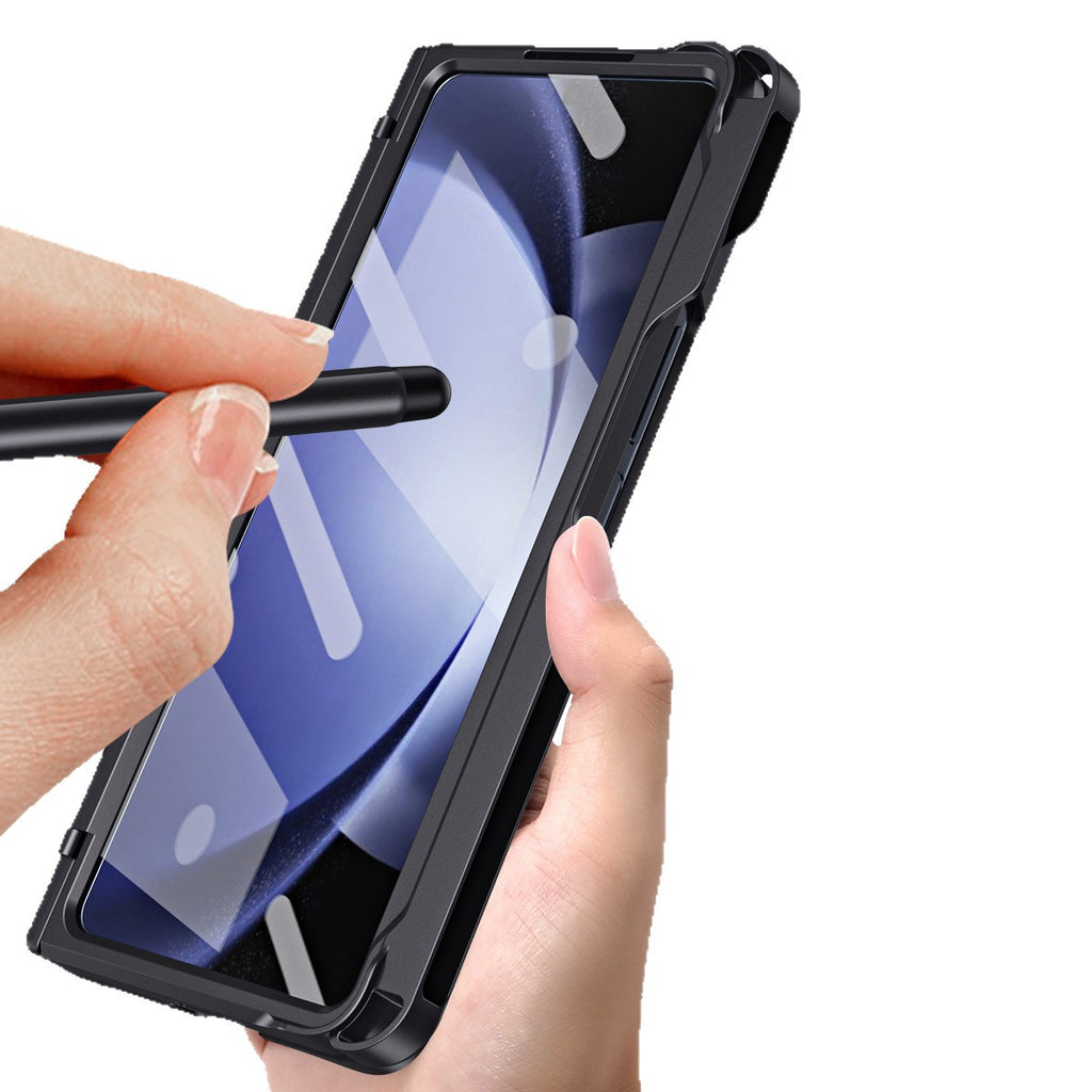 Case téléphonique Hinged Case avec protection d'écran intégré Pen côté fenteMagnetic KickstandEt P