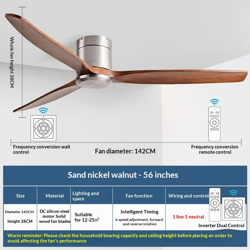 Ventilateur de plafond en bois massif nordique