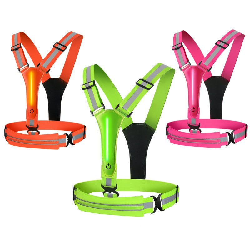 Course de nuit et vélo Veste réfléchissante avec Glow rechargeable