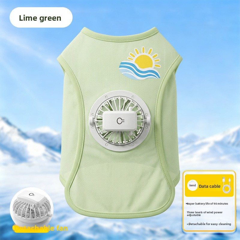 Summer Sun Protection Veste de chien avec ventilateur intégré