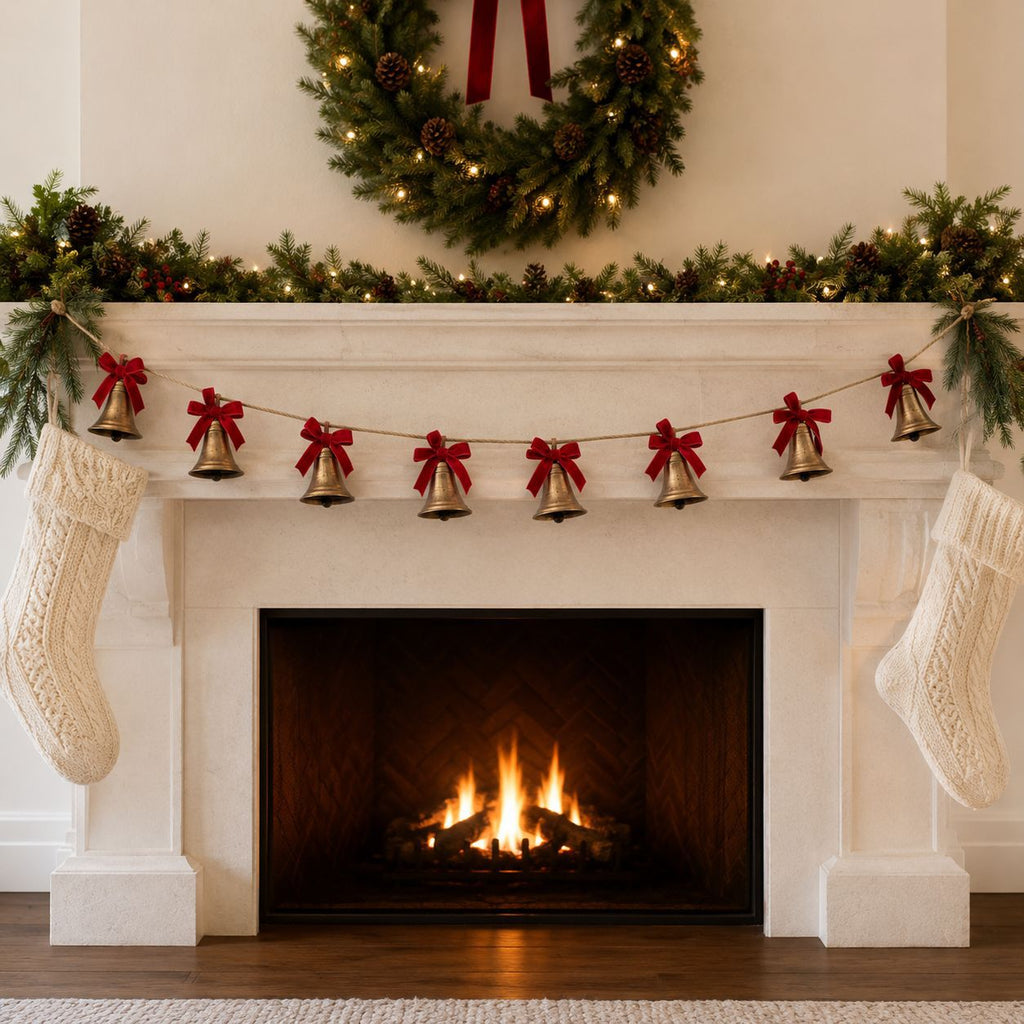 Rétro en laiton métal de Noël Bell ornement