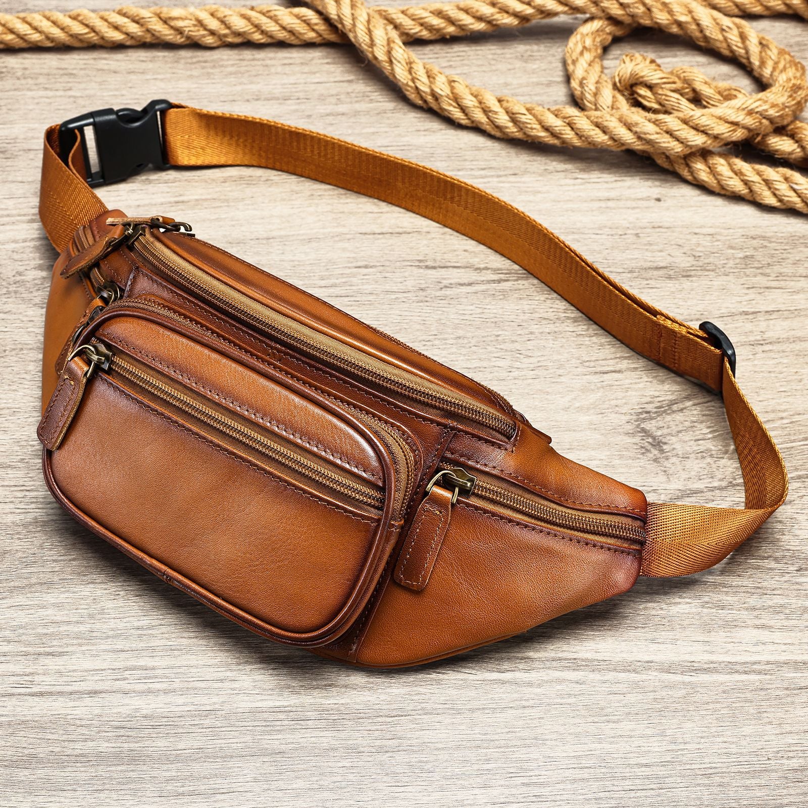 Leather Personality Fashion Men's Chest Bag