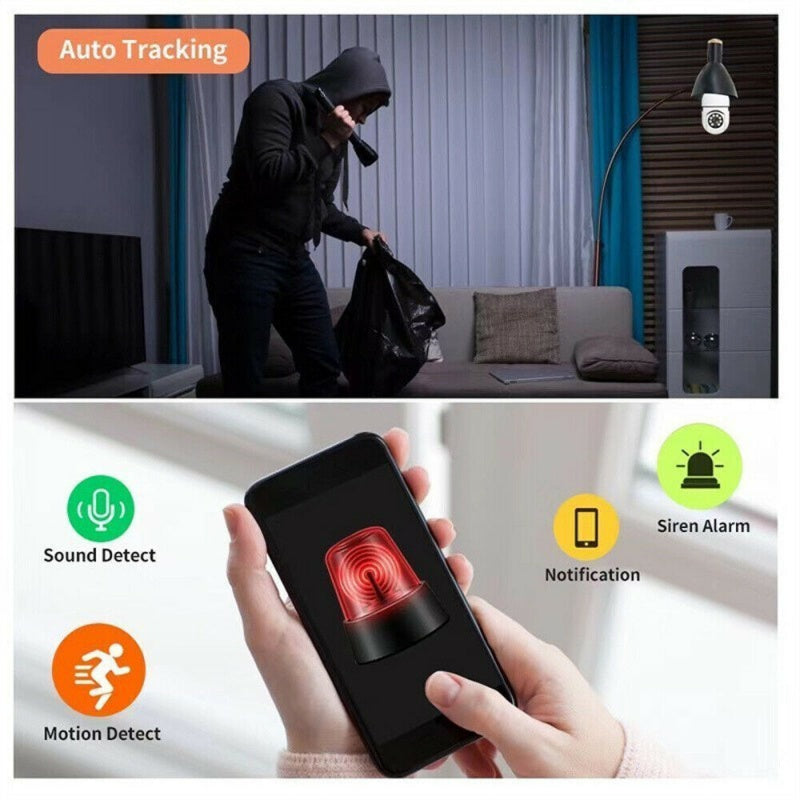 Caméra d'ampoule IR E27 1080P HD sans fil Wifi Smart Caméra de sécurité maison