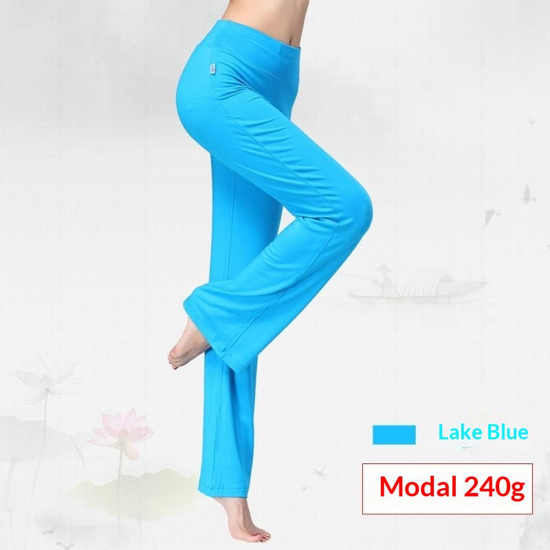 Pantalons de yoga modaux en couleur solide pour femmes