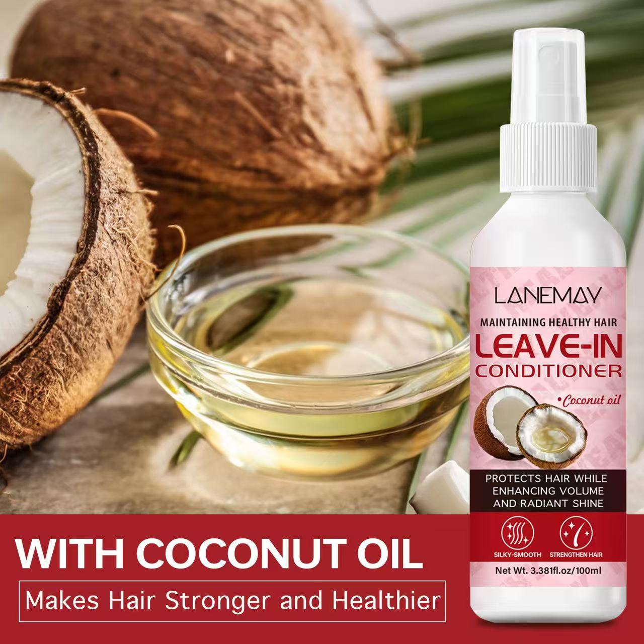 Conditionneur à huile de coco sans rinçage