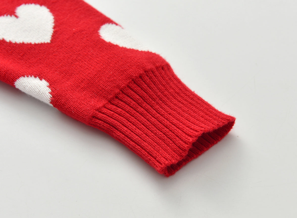Coeur Col rond Manches longues Chandails pour enfants