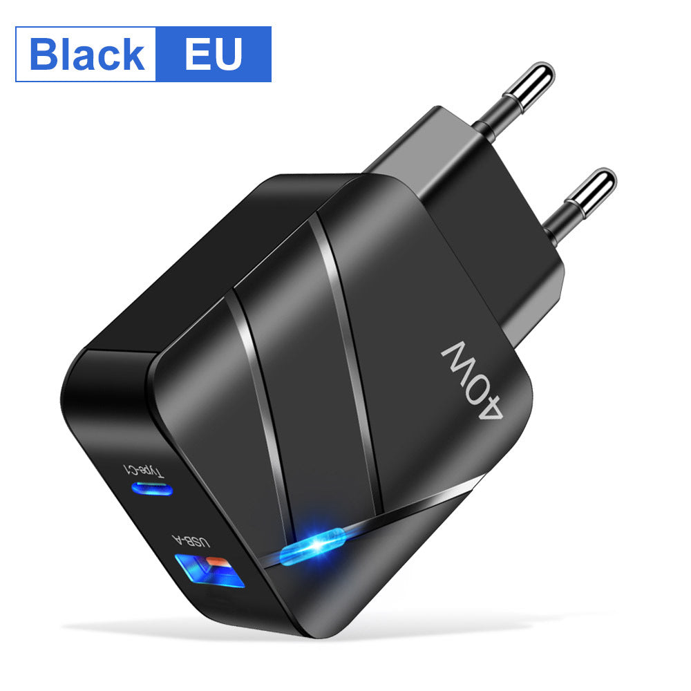 Chargeur de téléphone portable à recharge rapide 40W PD QC30