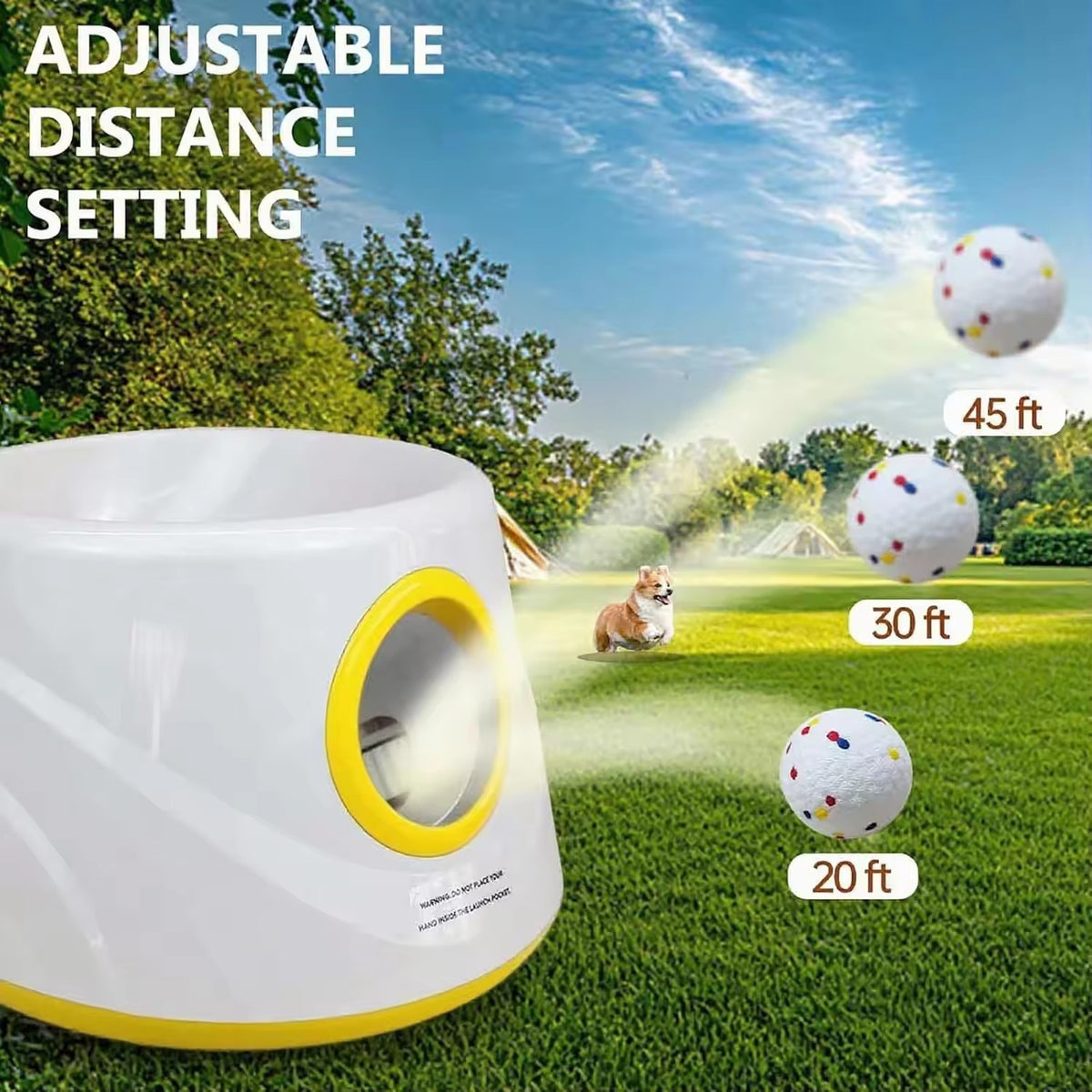 Lanceur automatique de balle de chien avec 3 boules Jeu interactif de lancer de balle de chien