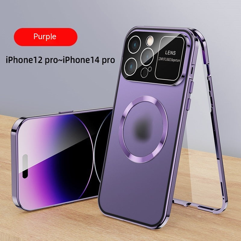 Coque de téléphone Double côté verre magnétique protection