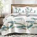 Ensemble de matelas à feuilles de palmier tropical de 9 pièces avec 6 rideaux indépendants