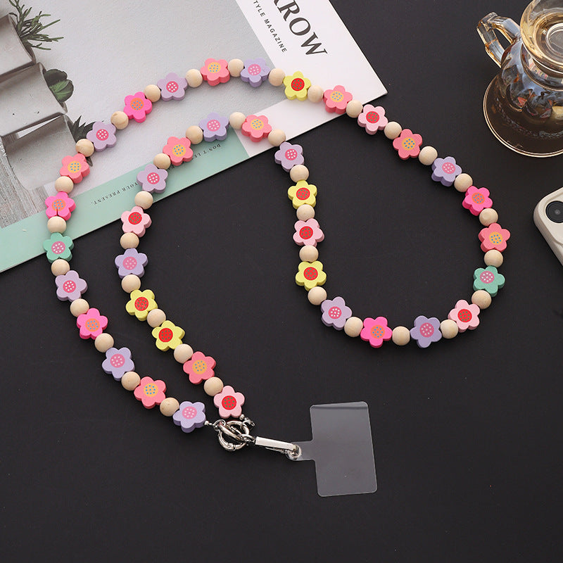 Acrylique Pearl Lanyard Chaîne d'épaule Étui de téléphone Bracelet de lanière