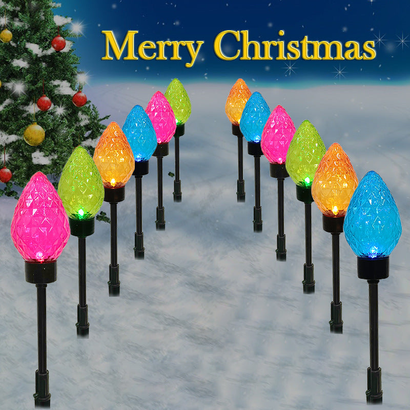 Jardin de pelouse de Noël Lampe de sol décorative Lumière fraise