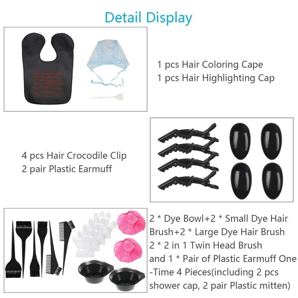 Kit de teinture de cheveux 2 pièces avec bouchon en surbrillance pour teinture de cheveux à la maison