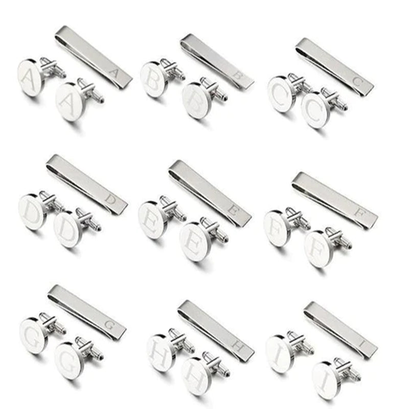 Français Cufflinks Une lettre pour homme Cufflinks Collar Clip Suit