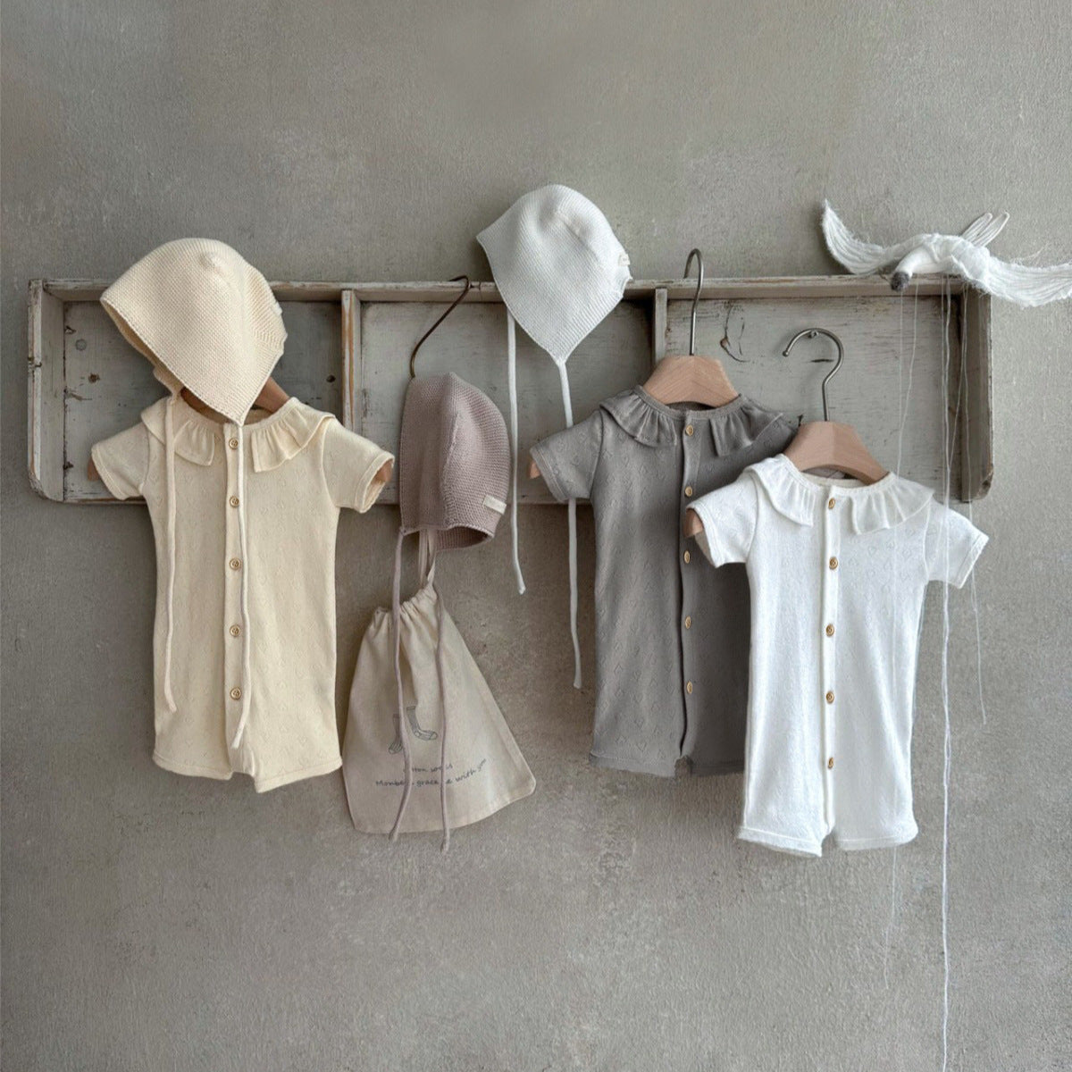 Lotus-feuille Col Romper pour les petites filles et les petites filles