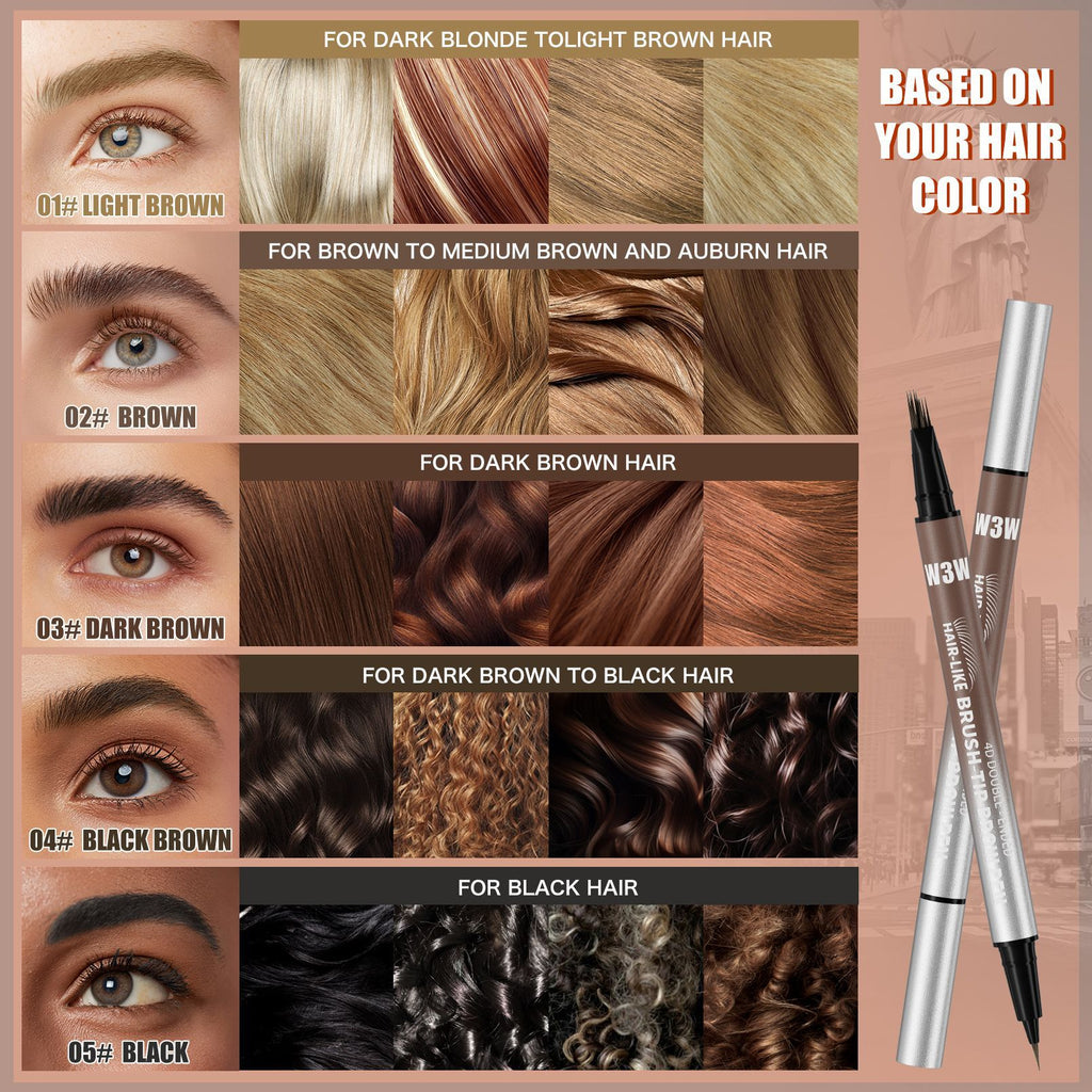 Crayon à sourcils à double extrémité étanche anti-suisse