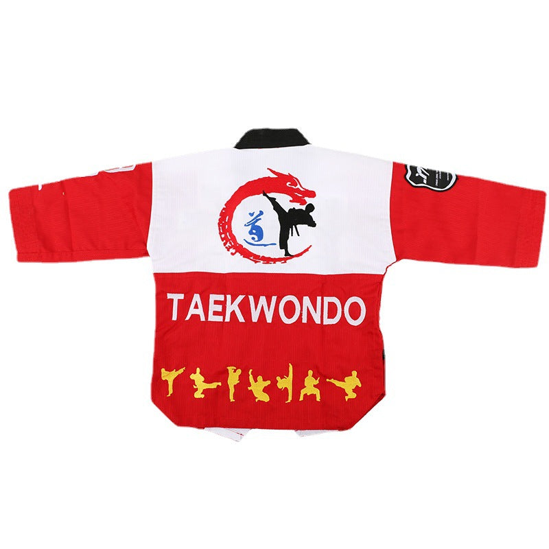 TKD pour enfants Uniforme Formation à manches longues Costume de style de performance Vêtements