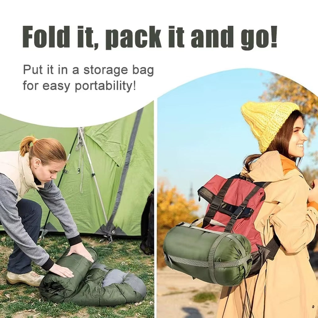 3-4 SEASON SINGLE SLEEPING BAGS CAMPING RECTANGULAR ENVELOPE ZIP UP KIDS