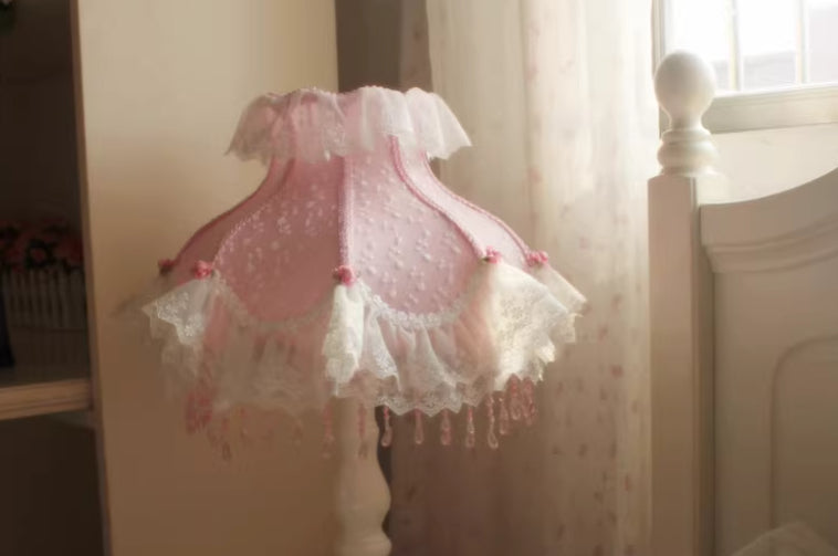 Korean Pastoral Style Furniture Small Floral Lace Bedside Table