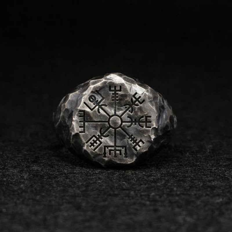 Bague de Compass sculptée de mode rétro