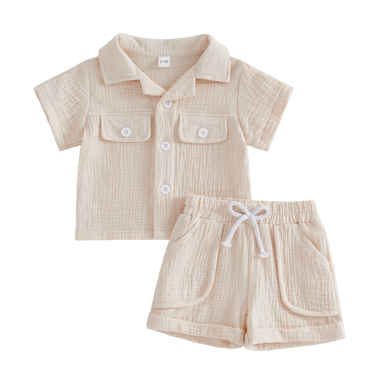 Shorts à manches courtes Set de lapel Ensemble de deux pièces