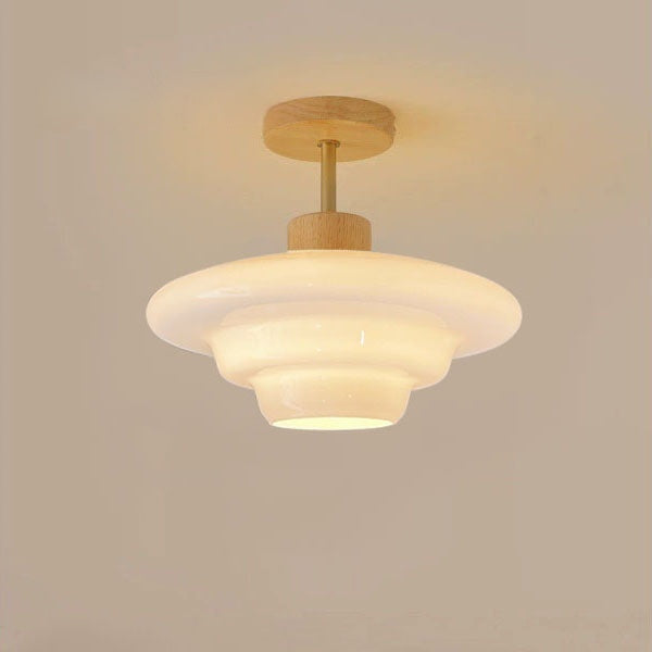 Nordic Modern Cream-toned Mid-century Minimalist Plafond Lumière