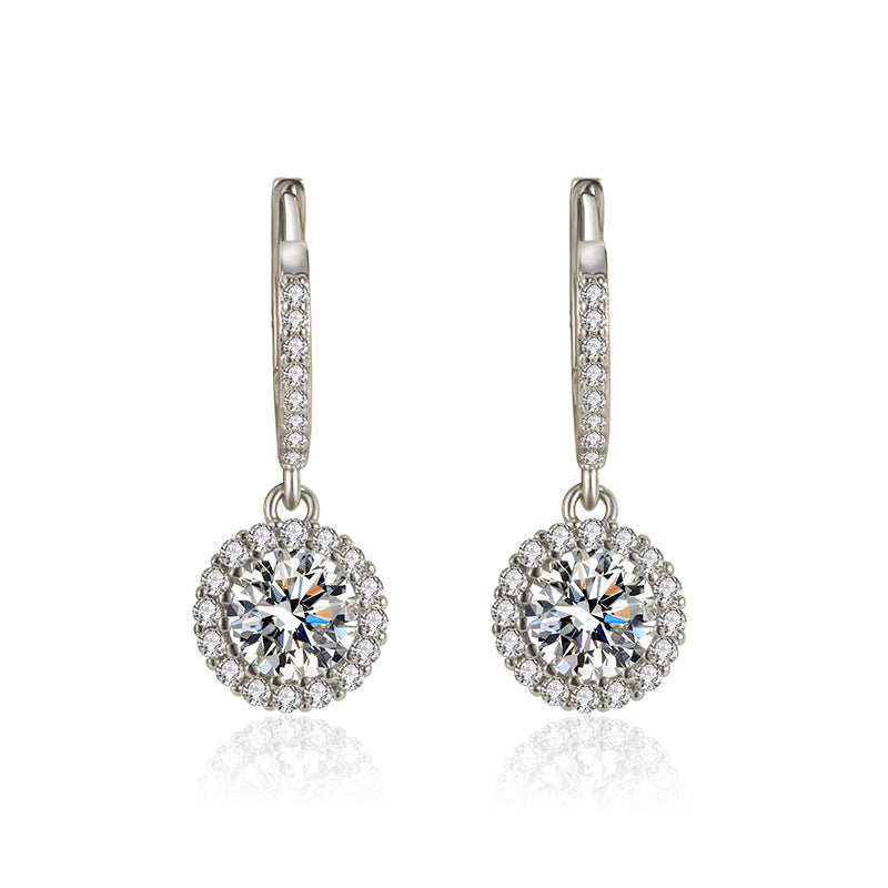 Boucles d'oreilles volumineuses Zircon rondes pour femmes