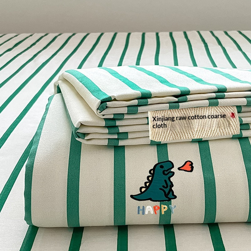 Feuille de lit brodée en coton de couleur enroulée