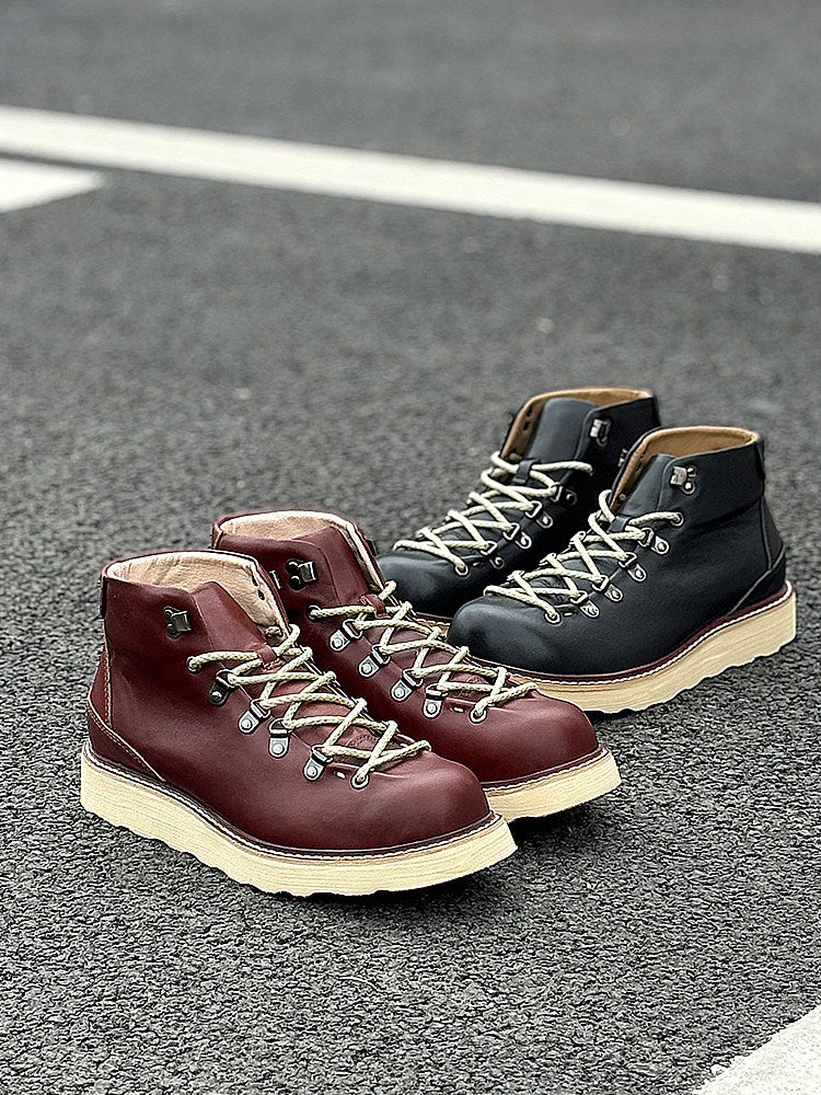 Hommes mi-à-haut en cuir véritable Dr Martens Bottes